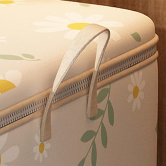 Сумка для хранения одеяла с цветочным принтом, большая вместимость, пыленепроницаемая сумка на молнии с ручками для переноски, складной органайзер для экономии места для шкафа, подушки, одеяла, стеганого одеяла