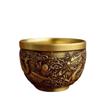 Antique Relief Dragon And Auspicious Slim Waist Cup Tea Table Decoration Copper Cup Chinese Small Waist Cup