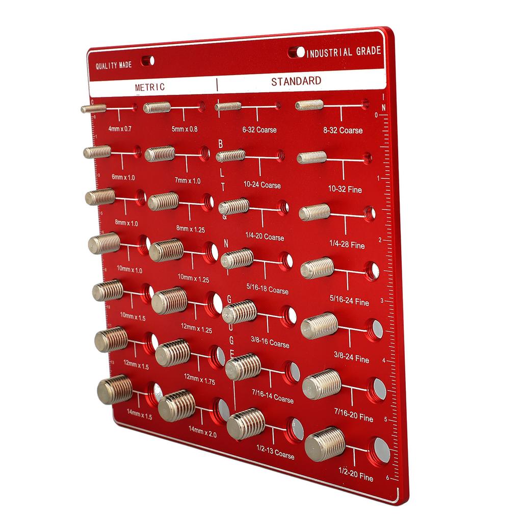 Прибор для проверки резьбы гаек и болтов, 28 отверстий, настенное крепление, идентификатор дюймовой и метрической резьбы для болтов и гаек