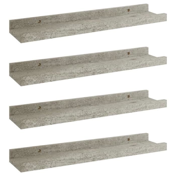 VidaXL Wall Shelves 4 Pcs Concrete Grey 40x9x3 Cm