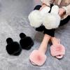 New Woman Slippers Winter Simple Word Fur Flats Soft Home Women Slippers Faux Fur Warm Bedroom Leisure Female Shoes