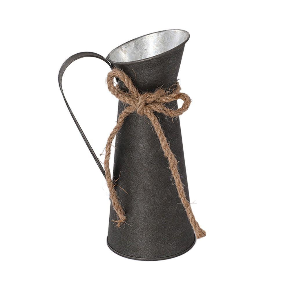 Balcony Flower Pot Vintage Iron Flower Pot Iron Sheet Metal Flower Vase Portable Garden Bucket
