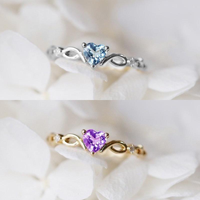 1 шт., милое ювелирное изделие золотого/серебристого цвета, подарки, синее модное кольцо, изысканное женское кольцо с милыми кристаллами, элегантное сердце, простые аксессуары