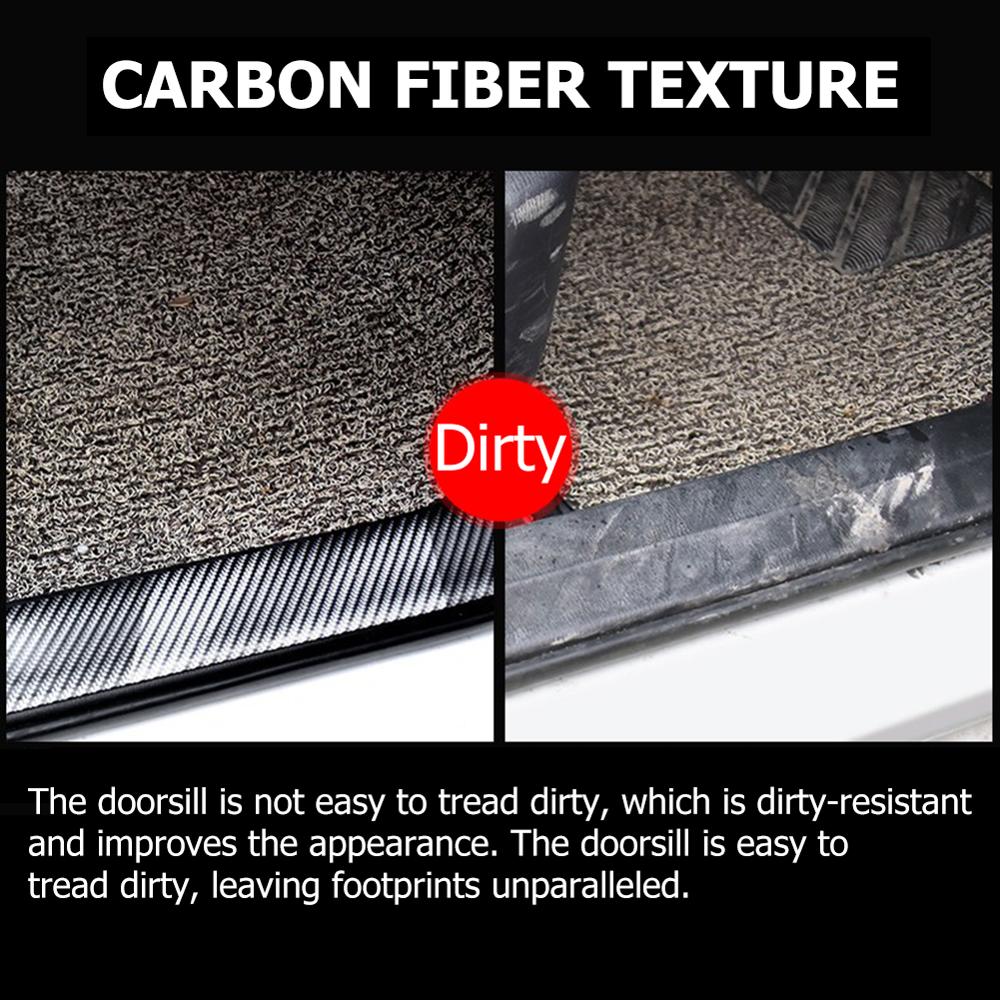 2,5 м Защитная пленка для двери автомобиля, Стайлинг автомобиля, углеродное волокно, мягкая резиновая полоса на бампер, защита для порога, наклейка для автомобиля
