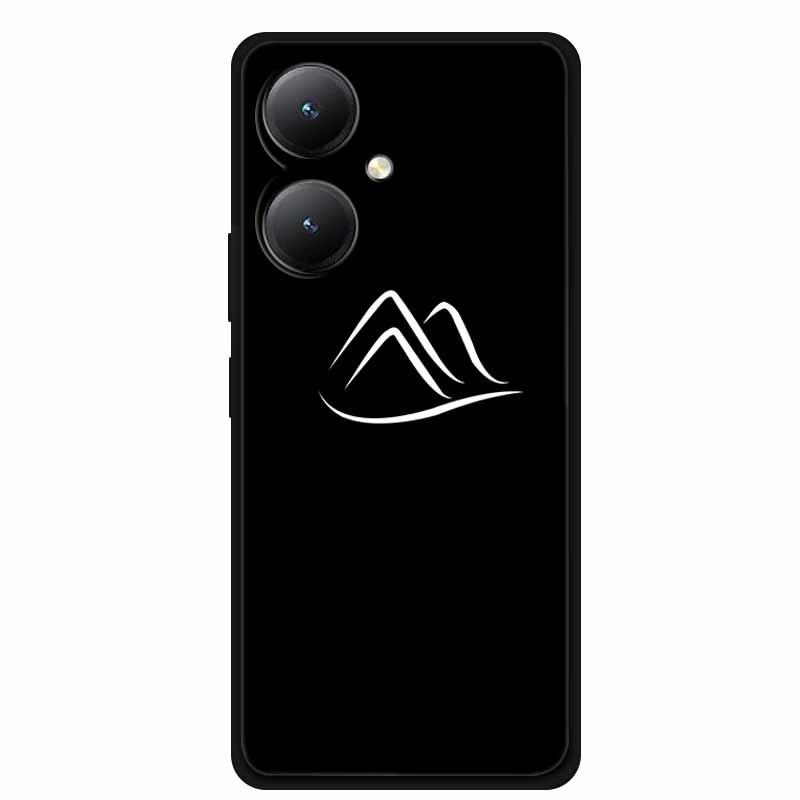 Черный мягкий чехол из ТПУ для телефонов Y27 4G, Y35, Y35m+, Y55T 5G - Дизайн с перекрестными линиями