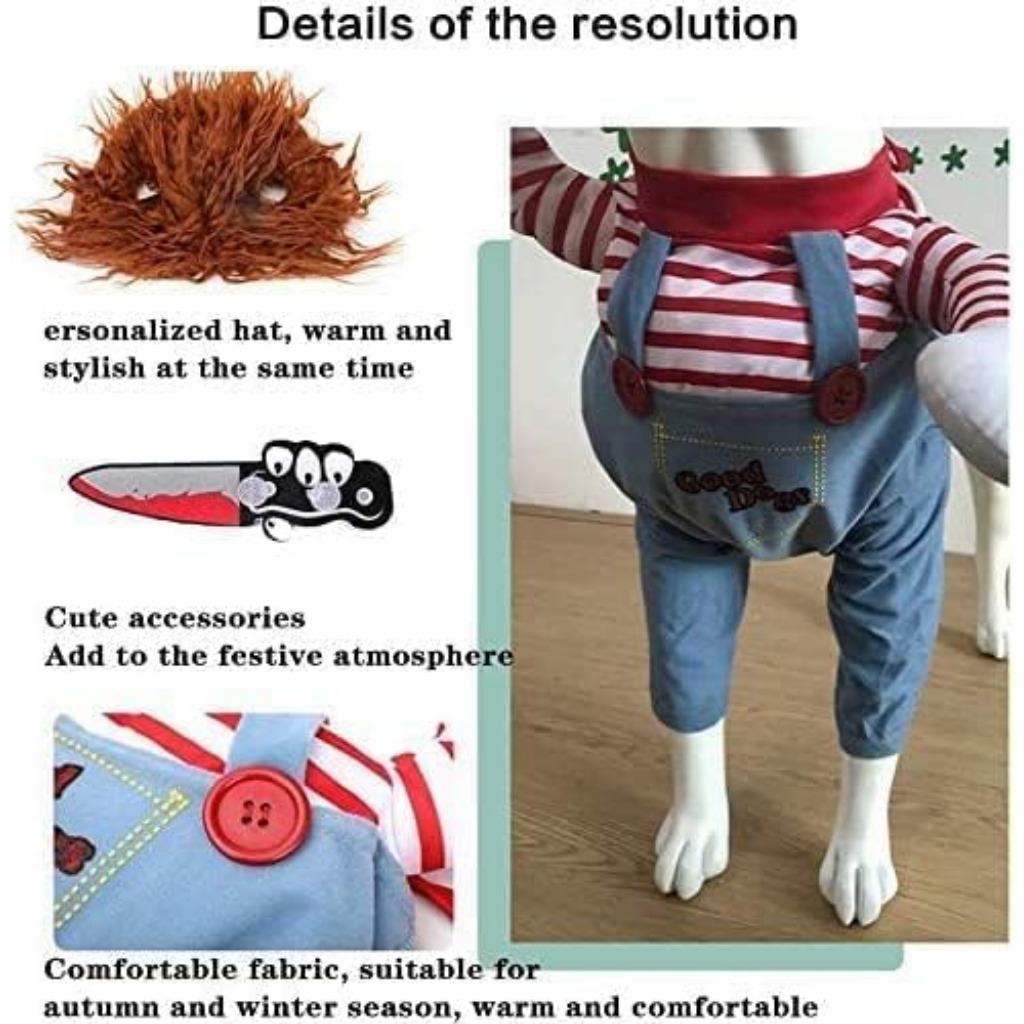 Hundeschreckliches Kostüm, Haustierkostüm, Хэллоуин, Косплей для Hunde, lustige Hundeparty-Kleidung, Hut, Weihnachtskostüm, Hundekleidung (S)