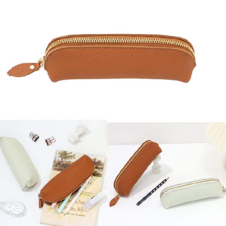 Пенал кожаная косметичка для работы маленькая сумка для ручек на молнии коробка для хранения взрослых настольный органайзер ручки