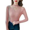 Women's Slim-Fit Patchwork High Neck Knitted Sweater - Casual & Versatile for Spring and Autumn