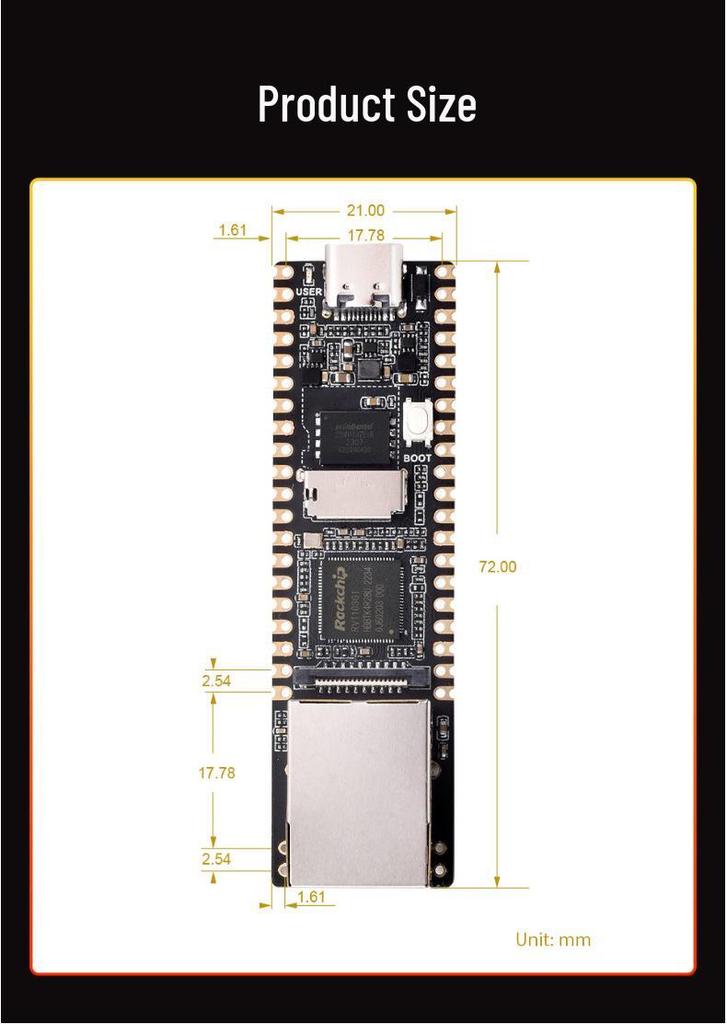 Luckfox RV1103 Linux Compatible Pico Cortex-A7 Dev Board with Network Port