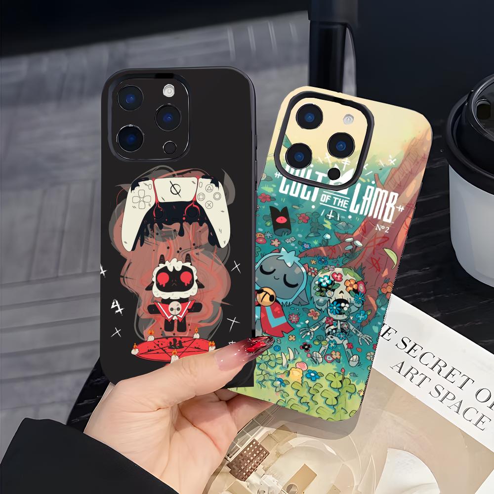 Чехол для телефона Cult Of The Lamb Черный Матовый Тонкий Чехол для iPhone17 16 15 14 13 ProMax