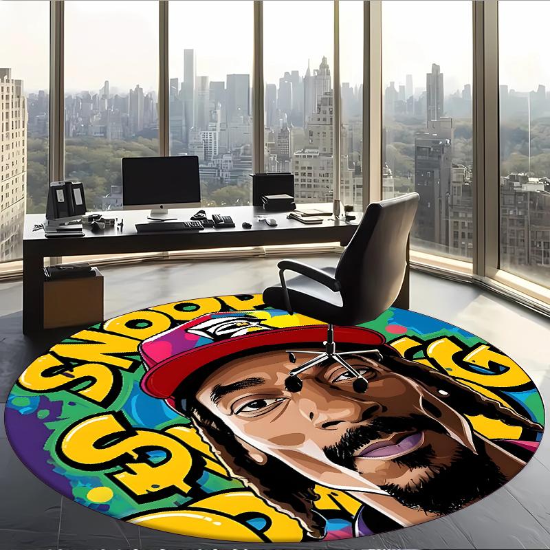 Snoop Dog (1) Round Office Rug Decorative Floor Rug for Office Bedroom Living Room and Home Space