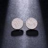 Luxury High-End Korean Style Full Diamond Round Stud Earrings for Women: Elegant Personality Circle Ear Jewelry