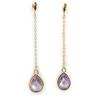 [M6186] - Lavender 'Linda' Gold Plated Earrings