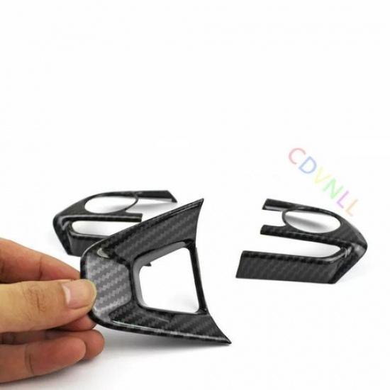 For Toyota Corolla 2019-2023Steering Wheel Trim 3pcs ABS Carbon fiber
