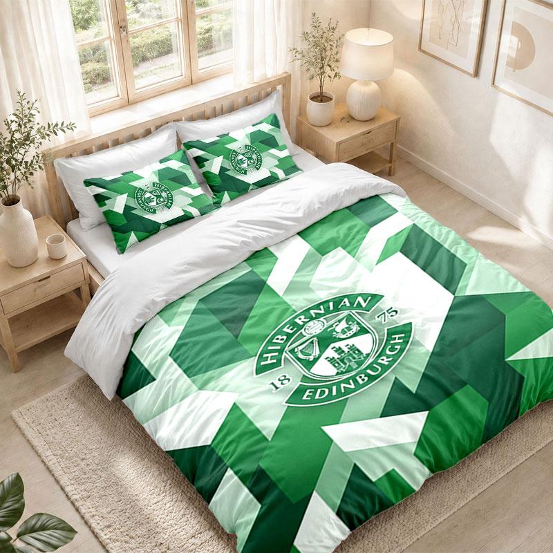 Комплект постельного белья 1 пододеяльник 2 наволочки Принт Hibernian FC Спальня Домашний декор
