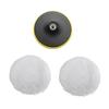 6 ШТ. Полировка для красоты автомобиля 3/7 дюймов Полировальный диск из шерсти для нанесения воска с опорной пластиной Адаптер для дрели Плоский Волнистый Полировальный диск
