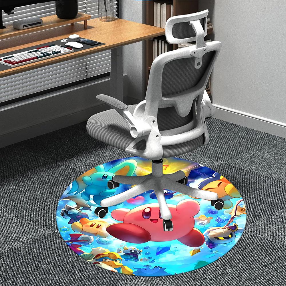 1pc Kirby Pokémon Office Round Area Rug, Under Office Chairs Bedroom Living Room Home Decor, Room Decoa1016274