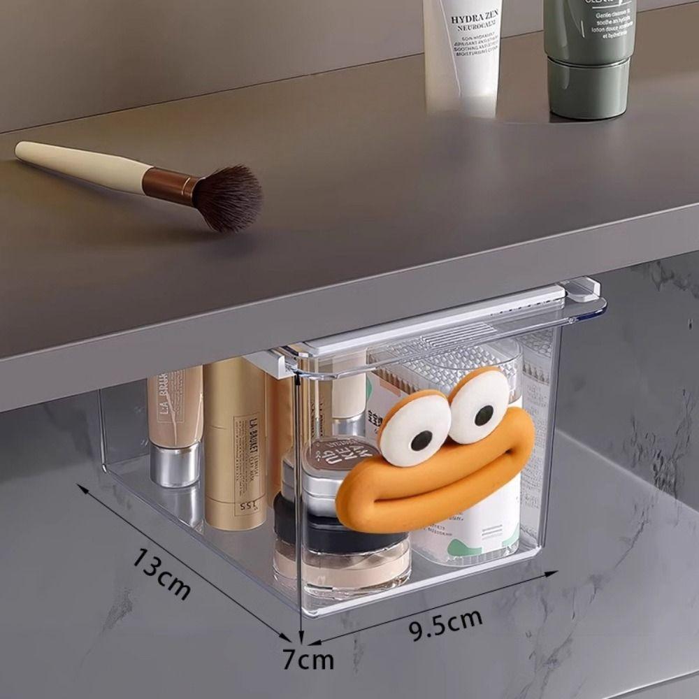 Pull-Out Bathroom Storage Box Transparent Makeup Cotton Organizer Washstand Storage