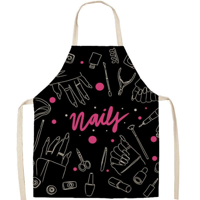 Minimalist Linen Apron For Women With Lipstick Design And Waterresistant Material For Nail Salons