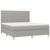 VidaXL Divan Bed with Mattress Light Grey 180x200cm Fabric - Model 3142673