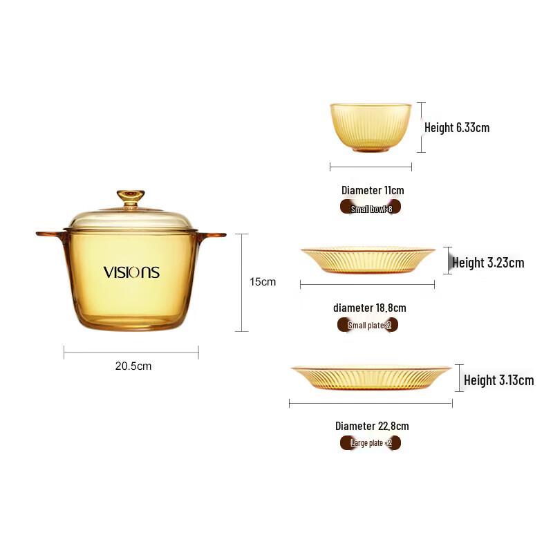 Corning Transparent Glass Cookware Set