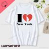 I Love New York Unisex's Cotton T Shirt NY Heart Souvenir Funny T Shirt Fashion Gift Comics Classic Apparel Streetwear Short-sleev Unisex