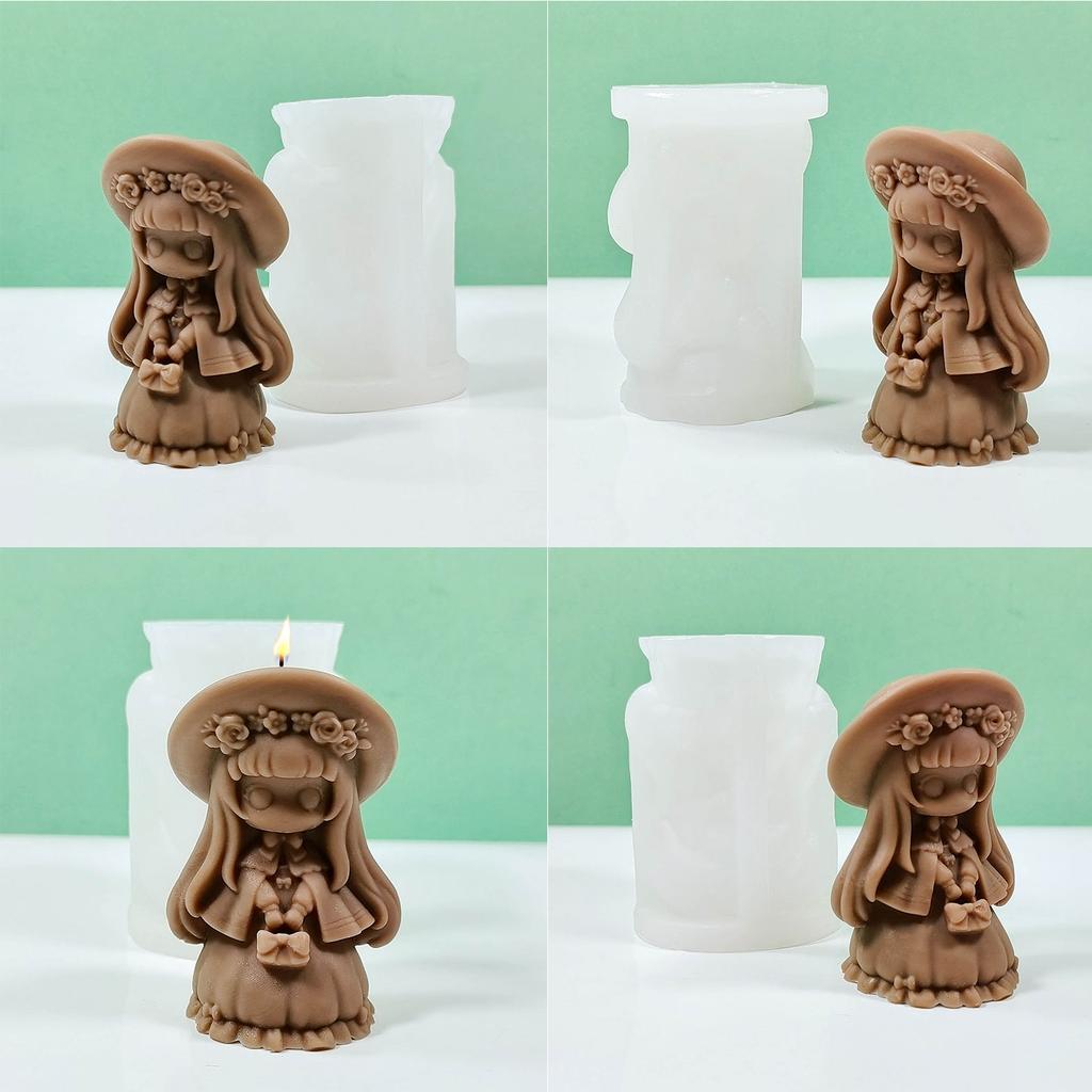 Little Girl Silicone Mold 3D Fairy Candle Mold DIY Aromatherapy Candle Making Tool Resin Gypsum Mold Valentines Day Gift