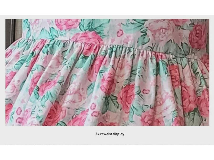 2024 Модное летнее платье принцессы с цветочным принтом для девочек