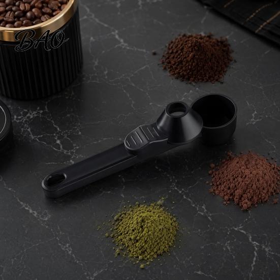 Powder Scoop with Extended Handle Handle, Precise Quantitative Control Measuring Spoon, Deep Jar Sliding Seal Leak-Proof Design, for Coffee