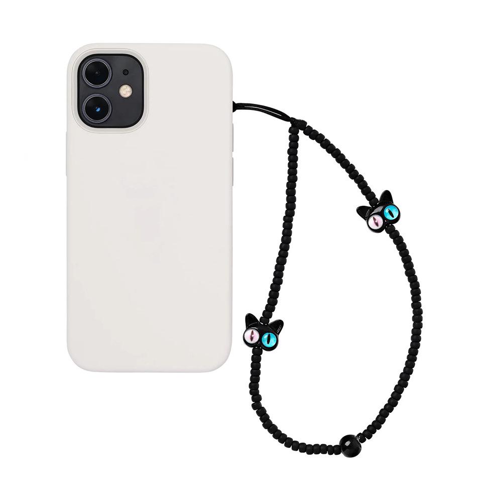 HERLOOK Phone Chain Cute Animal Black Cat Phone Charm Korea Mobile Strap Y2K Accesories for Women Cellphone Lanyard
