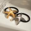 Fashion Korean Hair Clips Accessories Women Wholesale Gold Stainless Steel Star Black Rubber Hairbands Hair Accessories