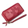 Women's Wallet Long with Double Zipper Large Capacity Wallet Made of Genuine Leather