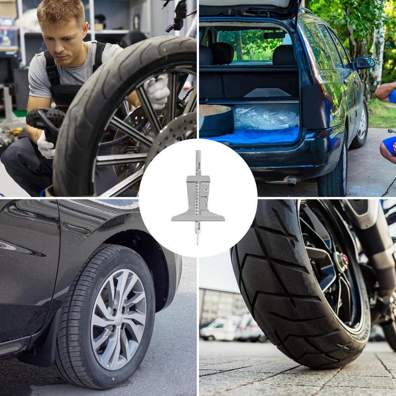 Tire Tread Depth Gauge Car Tire Groove Depth Meter Tool Car Tire Depth Measuring Tool For SUV RV Trucks Motorcycles