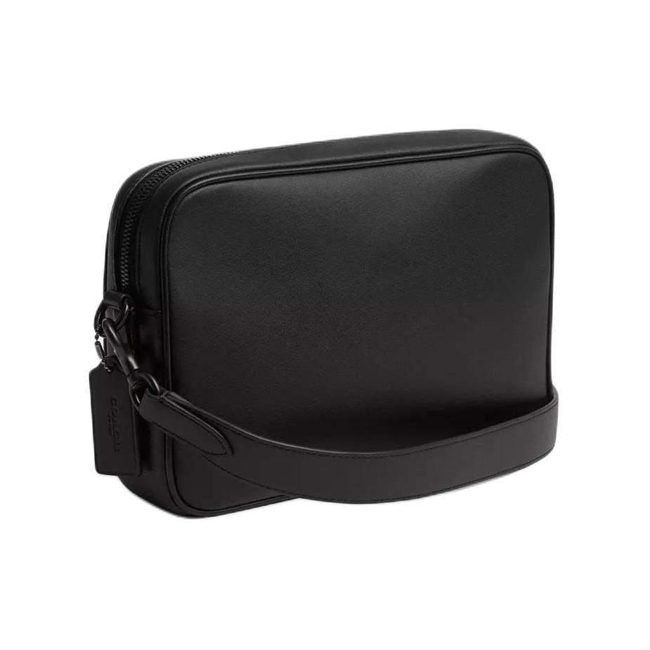 COACH Charter Leather Crossbody Bags Medium Women's Black CR725-BLK