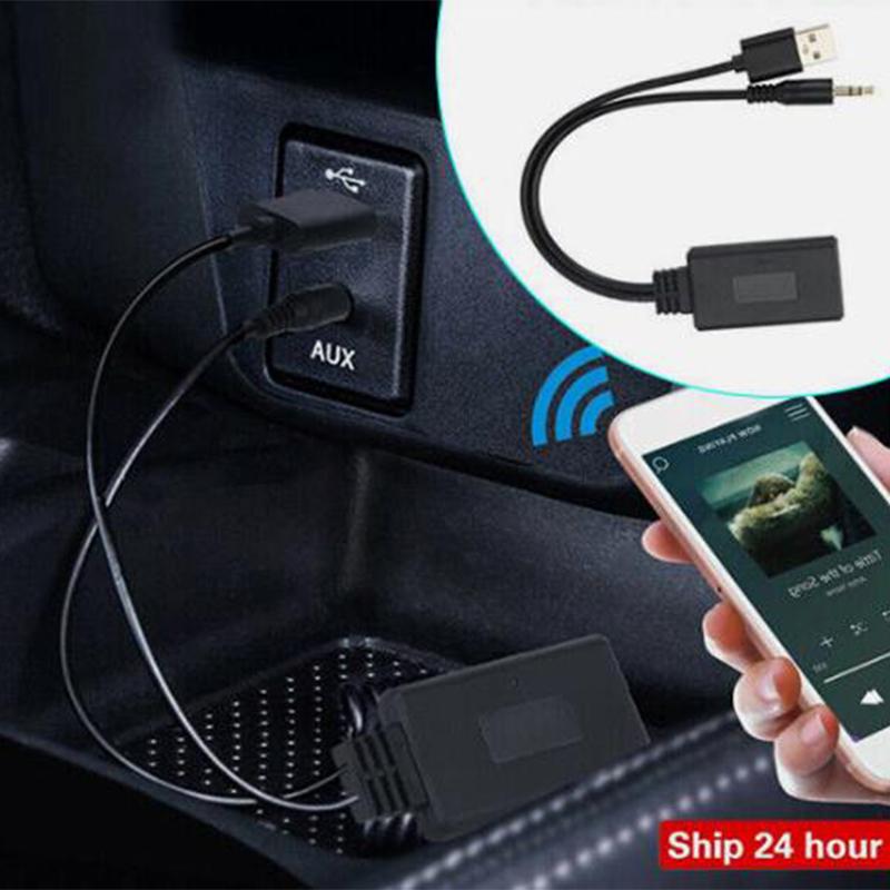 Универсальный автомобильный Bluetooth 5.0 приемник адаптер USB+3,5 мм разъем стерео аудио для автомобиля AUX динамик автомобильный музыкальный аудио приемник адаптер