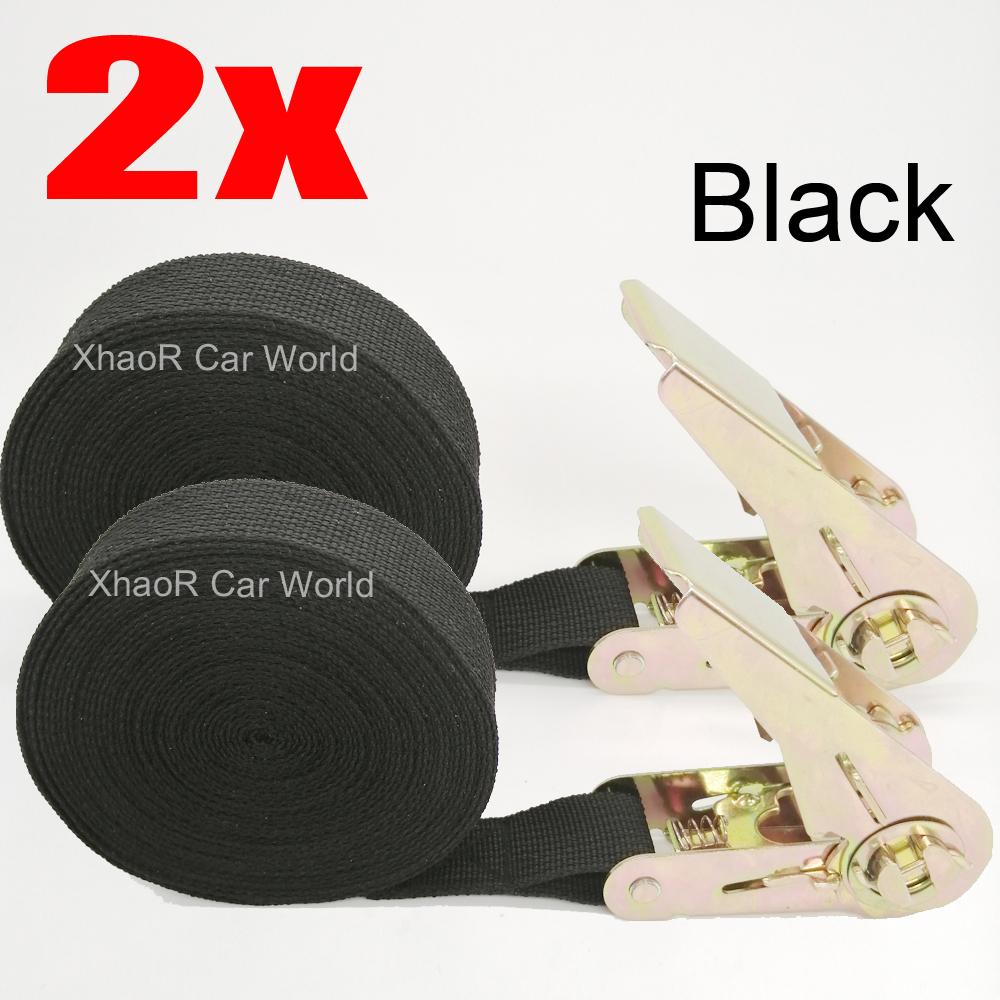 2 Pcs 5 Meters Tensioning Belts Adjustable Cargo Straps for Car Motorcycle Bike Ratchet Tie-Down Belt for Luggage Bag Bind Belts
