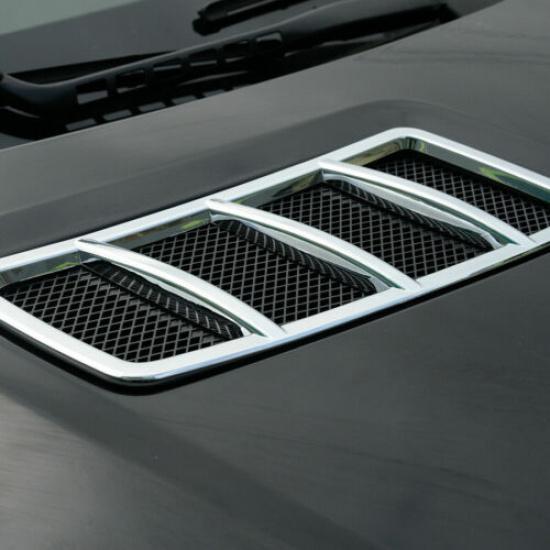 Silver Grille Hood Engine Air Vent Covers Trim for Mercedes Benz GLE GL ML 13-18
