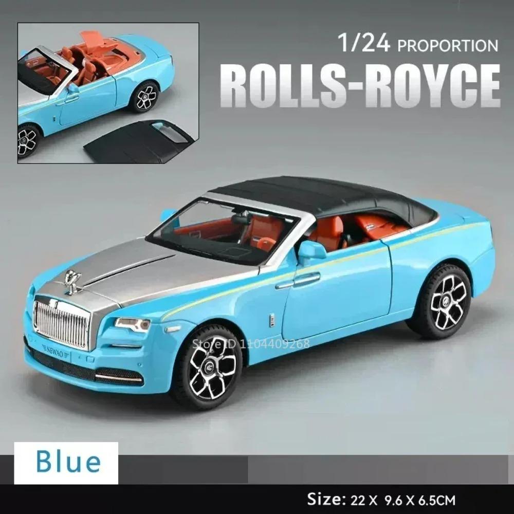 1:24 Scale Rolls Royce Dawn Phantom Sports Car Model Toy Sound Light Pull Back Shock Absorption Vehicle Decorate Birthday Gifts