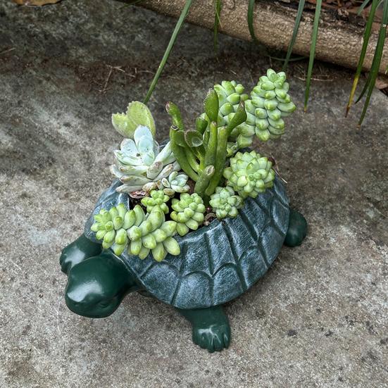 Turtle Succulents Planter Resin Animal Flower Pot Tabletop Decoration Turtle Statue Planter for Garden Home Indoor Outdoor Use