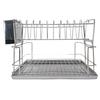Dish Drying Rack Space Saving 2 Tier Dish Rack for Kitchen Counter Stainless Steel Dish Drainer with Cutlery Holder