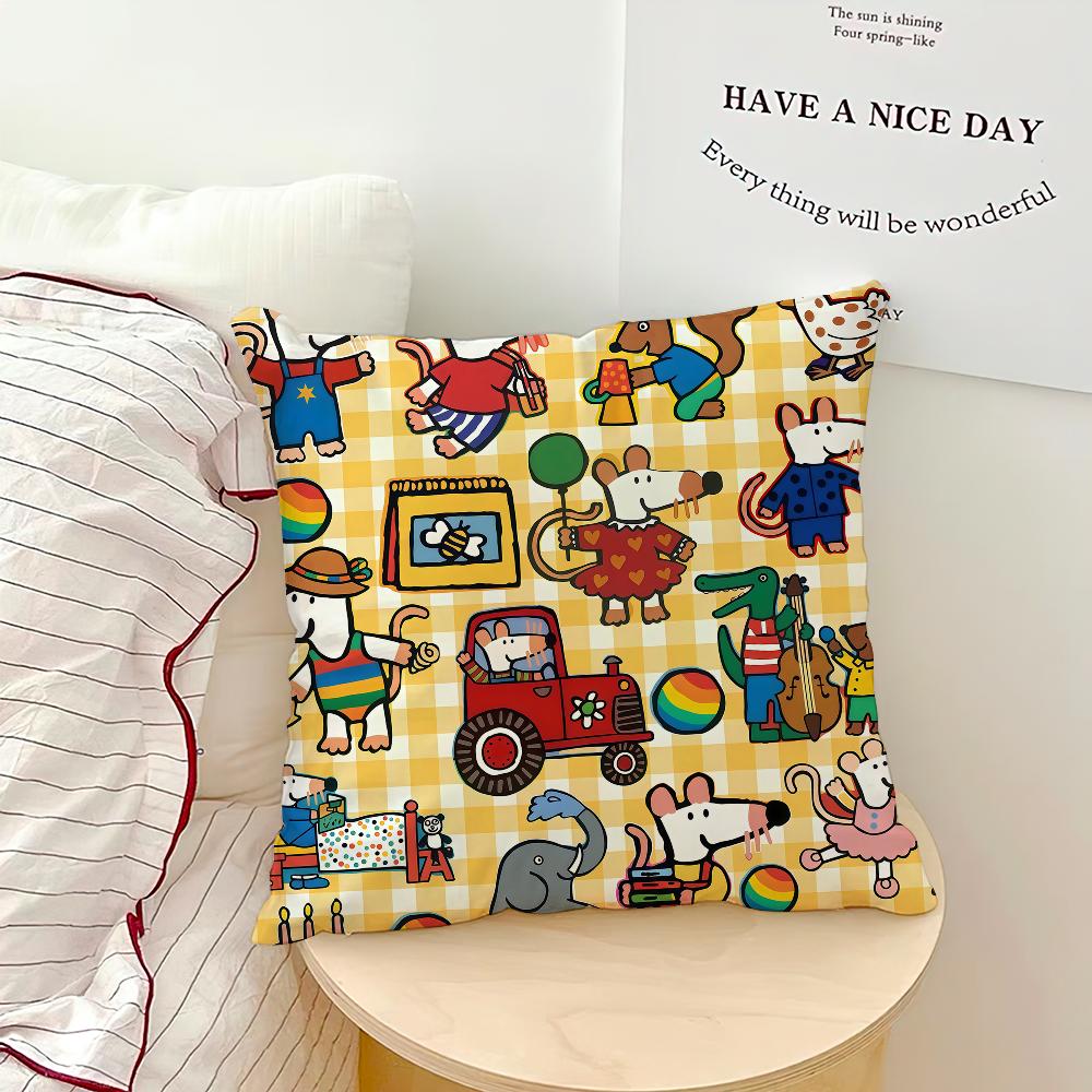 color vintage funny cute cartoon art MMaisy soft pillowcase Sofa Home Living Room bedside Decor pillow cover Gift Party hogar