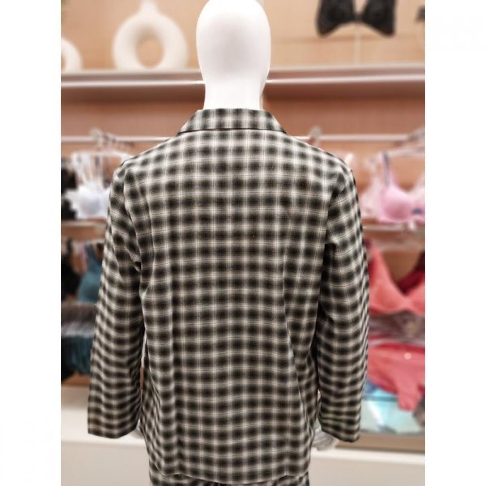 Barbara Men S Khaki Cotton Flannel Check Pajama Amp4589b