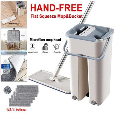 Бесконтактная швабра для бытовых нужд, плоский скрепляющий швабры, набор для разделения сухой и влажной уборки