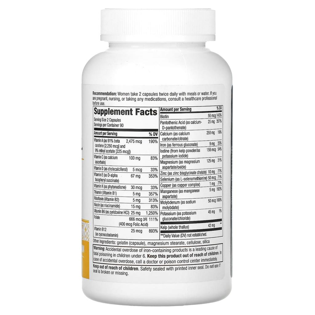 Nature'S Way, Prenatal Multivitamin with Buffered Vitamin C, 180 Capsules