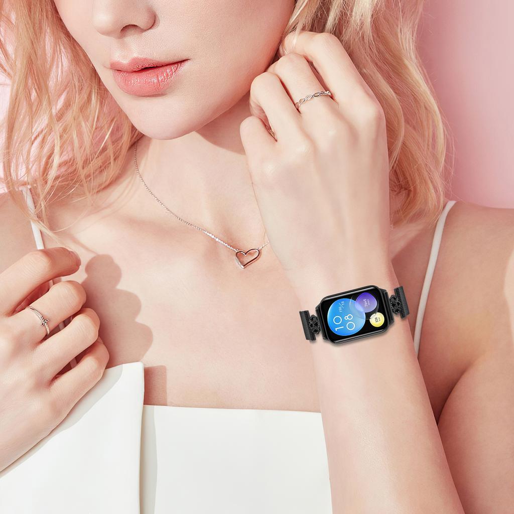 Для Xiaomi Redmi Watch 4 Миланский ремешок Цветок Нержавеющая сталь Магнитный сетчатый ремешок для часов