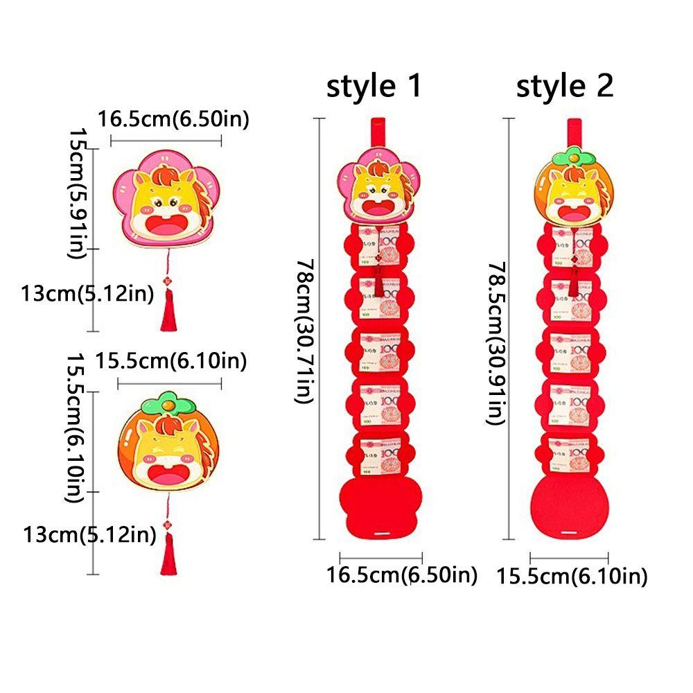 5 Card Slot Folding Red Envelopes 2026 Horse Year Lucky Red Packets Cash Envelopes  Wedding Gifts