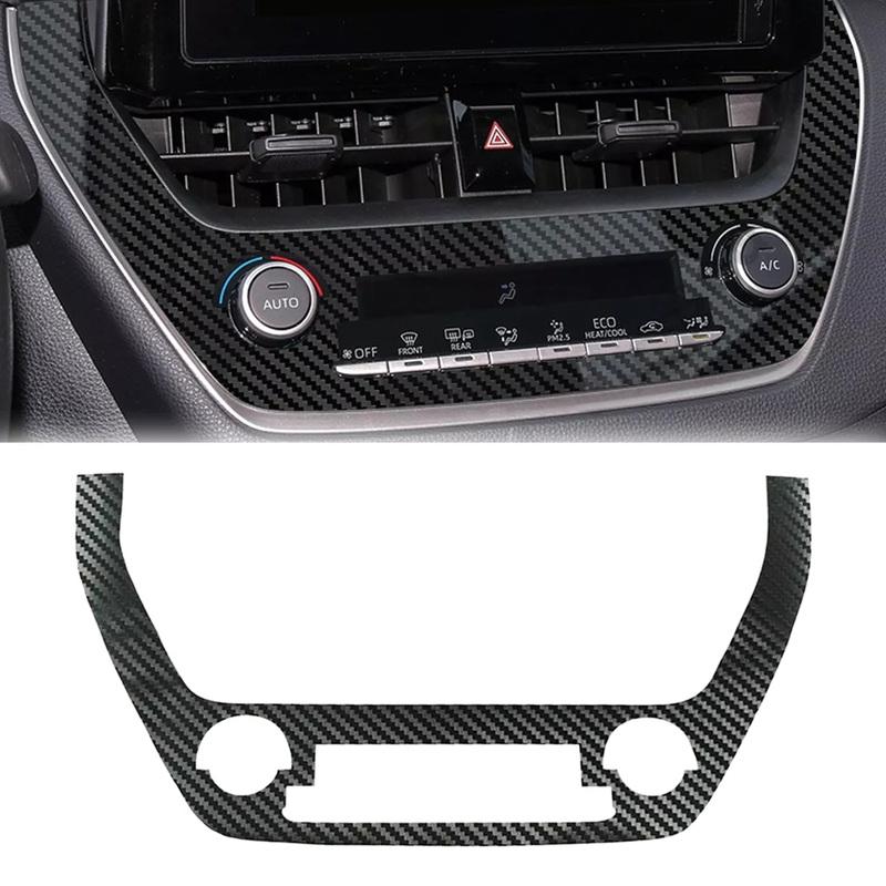 3D Carbon Fiber Style Vinyl Car Center Console AC Button Cover Trim Sticker Fit for Toyota Corolla 2024
