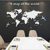 3D Acrylic World Map Mirror Wall Sticker Home Decoration DIY Crystal Sticker Office Study Sofa TV Background Wall Sticker