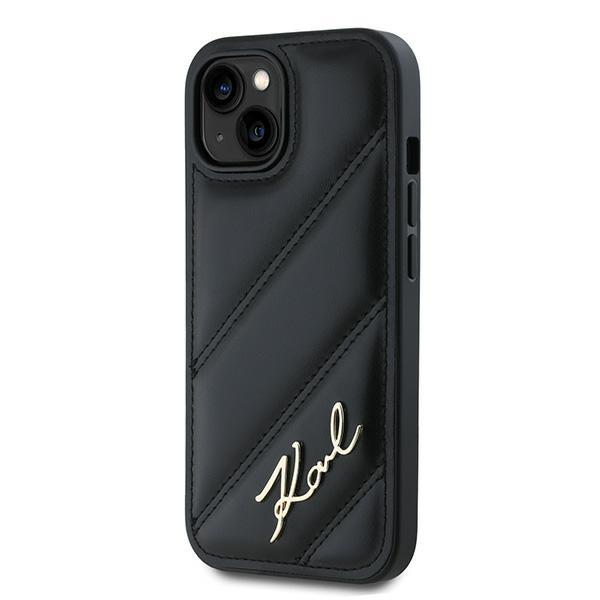 Karl Lagerfeld Klhcp14Spqdsmgk Iphone14 / 15 / 13 6.1 Czarny/Black Hardcase Diagonal Quilted Script