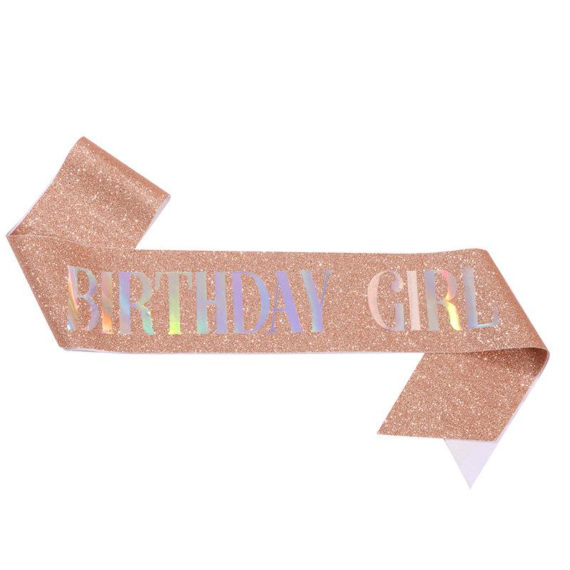 Пояс для именинницы, пояс для дня рождения для женщин, блестящий пояс с разноцветной фольгой, сувениры для вечеринок на 16-летие, 18, 21, 30 или любую вечеринку в честь Дня Рождения